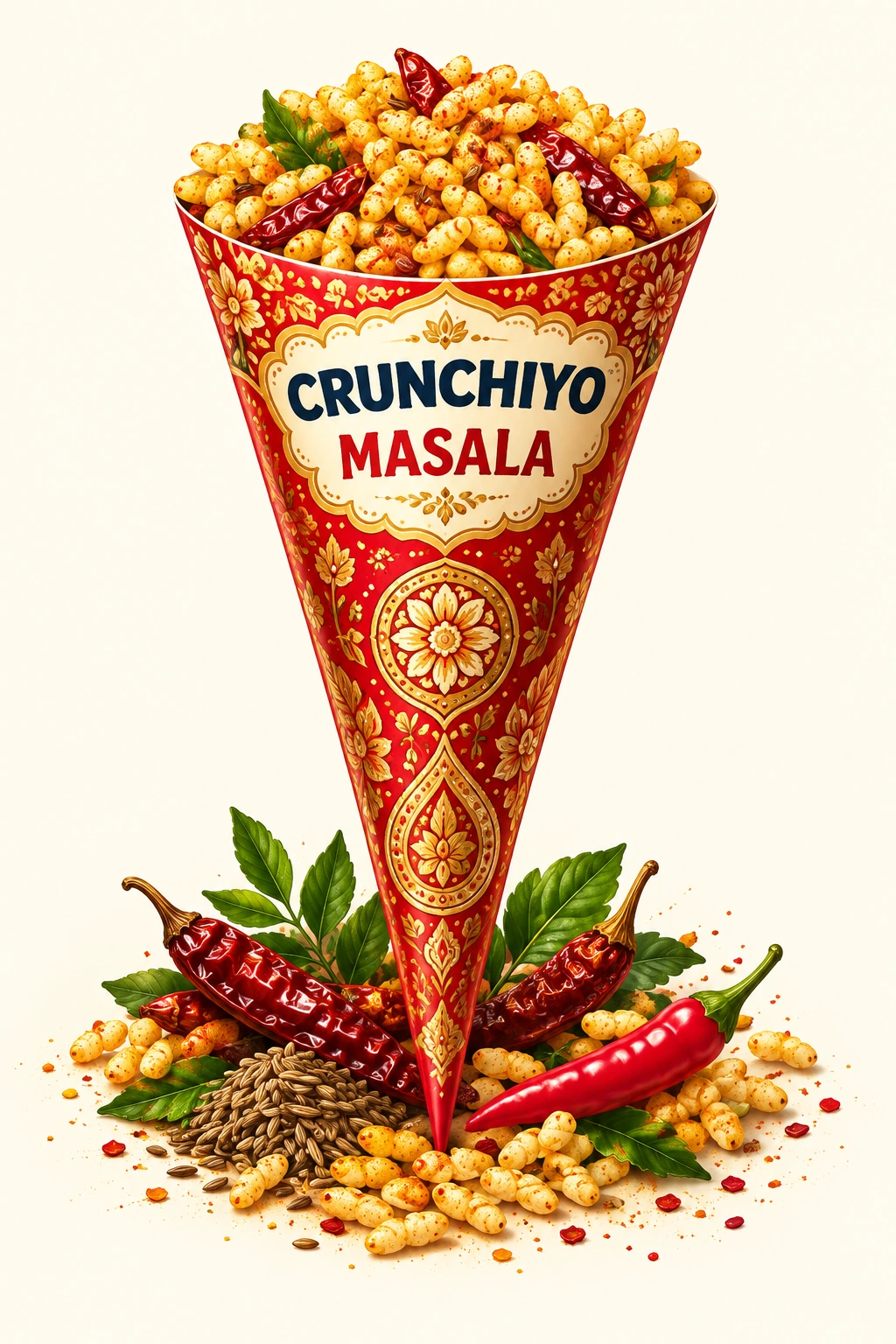 Masala red spiced snack cone