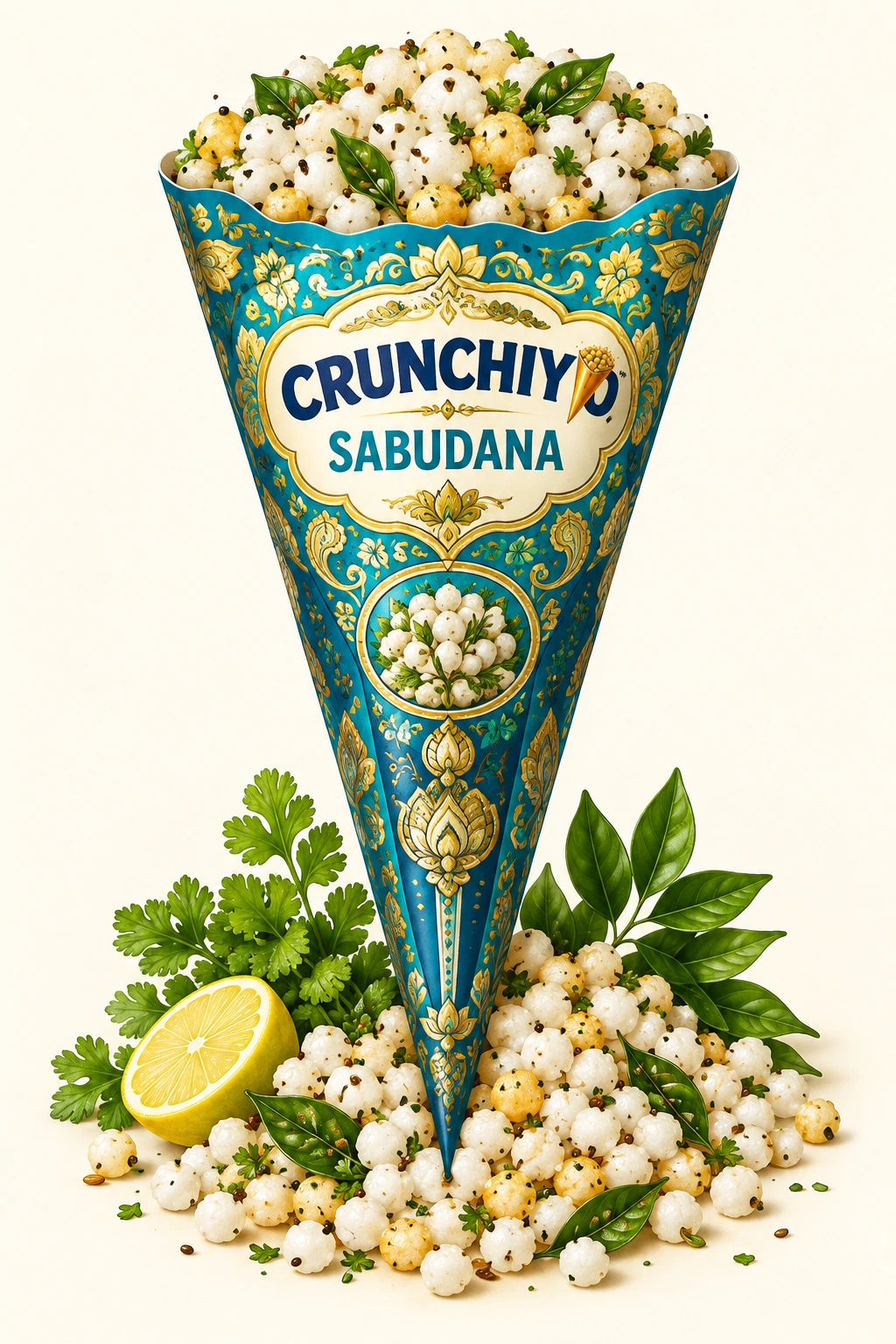 Sabudana teal snack cone